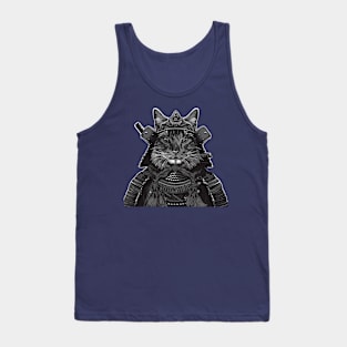 Retro Ninja Kitten Samurai Cat Lovers Cat Japan Ukiyo-e Anime Japanese Art Tank Top